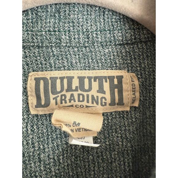 Duluth Trading Co Men’s Size Medium Green Cotton Button Up Long Sleeve Shirt - Picture 3 of 5